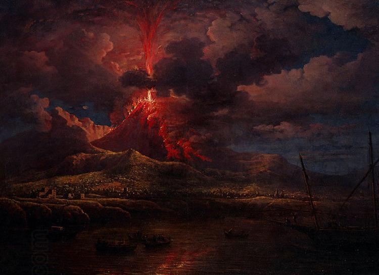 William Marlow Vesuvius erupting at Night oil painting picture